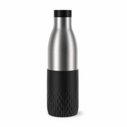 EMSA Bludrop Sleeve N3111100 bidón de agua Uso diario 700 ml Acero inoxidable Negro, Acero inoxidable 