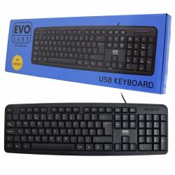 Evo Labs KD-101LUK teclado Oficina USB QWERTY Inglés del Reino Unido Negro  - Versión UK