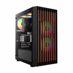 GAMDIAS AURA GC4 ARGB carcasa de ordenador Midi Tower Negro, Madera 