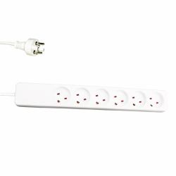 Garbot 24155124-3EE base múltiple 3 m 6 salidas AC Interior Blanco 