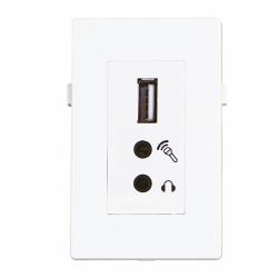 Garbot BN4900-USB A+2XJ toma de corriente Blanco 