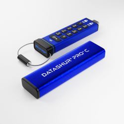 iStorage datAshur PRO+C unidad flash USB 128 GB USB Tipo C 3.2 Gen 1 [3.1 Gen 1] Azul 