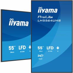 iiyama LH5564UHS-B1AG pantalla de señalización Pantalla plana para señalización digital 139,7 cm [55"] Wifi 500 cd / m² 4K Ultra HD Negro Procesador incorporado Android 24/7 
