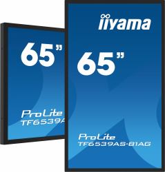 iiyama TF6539AS-B1AG pantalla de señalización Diseño de quiosco 163,8 cm [64.5"] LED 435 cd / m² 4K Ultra HD Negro Pantalla táctil Procesador incorporado Android 11 24/7 