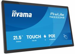 iiyama TW2223AS-B3P pantalla de señalización Panel plano interactivo 54,6 cm [21.5"] Wifi 450 cd / m² Full HD Negro Pantalla táctil Procesador incorporado Android 24/7 