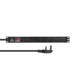 Lanview LVR-3MUK-SW-UK6 unidad de distribución de energía [PDU] 6 salidas AC 1U Negro 