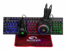 Marvo CM416 LOOT40 teclado Ratón incluido Juego USB Negro  - Versión UK
