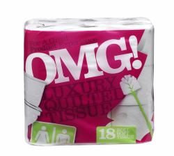 OMG Standard Toilet Rolls White Pink