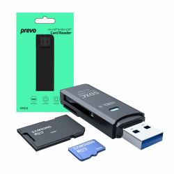 PREVO CR311 lector de tarjeta USB 3.2 Gen 1 [3.1 Gen 1] Type-A Negro 