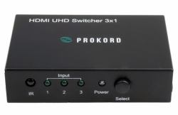 Prokord HSWUH0301 interruptor de video HDMI 