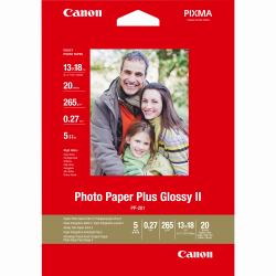 Canon Carta fotografia lucida PP-201 II Plus 5x7" - 20 fogli (CANON PP-201 5X7 20SH PHOTO PAPER)