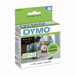 DYMO LW etiquetas auténticas multiusos pequeñas | 25 mm × 25 mm | rollo de 750 etiquetas con r...