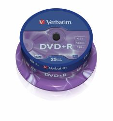 Verbatim VB-DPR47S2A (VERBATIM DVD+R AZO 4.7GB 16X MATT SILVER SURFACE 25 PK SPIND)