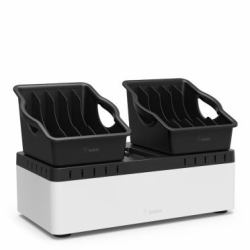 Belkin B2B160VF organizador para estación de carga Montaje en pared y sobremesa Negro, Blanco (GO BASE 2 BINS PL 10PORT USB CHARGER)