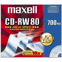 Maxell CD-RW 700MB 80Min 1-10x HighSpeed JC 10pk 10 pieza[s] (CD-RW 80 700MB 1-12X JC 10pac - 10 pcs - Warranty: 12M)