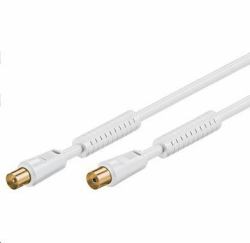 Microconnect COAX010WHQ cavo coassiale 10 m Bianco (Coax M-F 10m White 75 Ohm - With ferritfilters for100HZ TV - Double Shielded - Warranty: 300M)