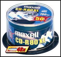 Maxell CD-R 700MB 80min XL 52x Spindle 10pk 10 pieza[s] (Maxell CD-R 80 52x X 10 PACK SPINDLE)