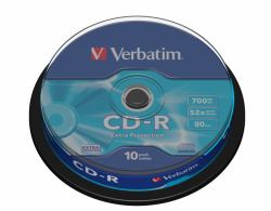 Verbatim CD-R Extra Protection 700 MB 52x 10 pieza[s] (Verbatim CD-R 700MB 52X Extra Protection Surface 10 Pack)