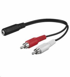 Microconnect AUDALH02 cable de audio 0,2 m 2 x RCA 3,5mm Rojo (Audio Adapter Cable, 0,2 meter - Audio adapter Cable 3.5 mm to - RCA male - Warranty: 300M)