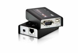 ATEN CE100-AT-E estensore KVM Trasmettitore e ricevitore (MINI USB KVM Extender, 100M - CE100-AT-E, Transmitter & - receiver, Wired, 100 m, Cat5, 1920 x 1200 pixels, Black - Warranty: 24M)