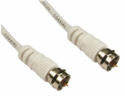 Cables Direct F M/M, 5m cavo coassiale Bianco (CDL 5m F Connector M-M - White)