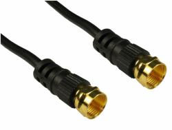 Cables Direct F M/M, 5m cavo coassiale Nero (CDL 5m F Connector M-M - Black)