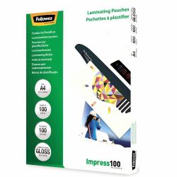 Fellowes Glossy Pouches A4 100 pcs. 100mµ plastificador (Fellowes 53511 A4 100Mic Pouch 100pk)
