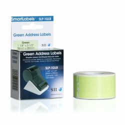 Seiko Instruments SLP-1GLB Verde Etiqueta para impresora autoadhesiva (SLP-1GLB GREEN LABEL 28X89MM - 130 LAB/ROLL.2 ROLL/BOX)