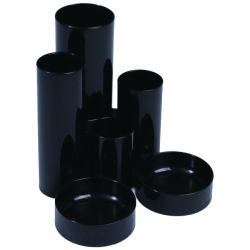 Deflecto CP018YTBLK organizador para cajón de escritorio Negro (Deflecto Essentials Range Tierred Tube Style Desk & Pen Tidy - Black)