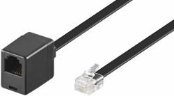 Microconnect MPK103FB cable telefónico 3 m Negro (Modular Straight RJ12 6C/6P 3m - Black Male - Female - Warranty: 300M)