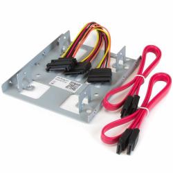 StarTech.com Bracket Adaptador Bandeja de Montaje 2 Unidades de Disco Duro HDD de 2,5" a Bahía de 3,5 Pulgadas (DUAL 2.5 SATA HDD/SSD TO 3.5IN - UNIDADES DISCO DE 2.5 A 3.5)