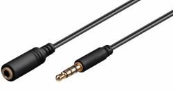 Microconnect IPOD003B cable de audio 1 m 3,5mm Negro (Headphone & Audio Cable, 1m - 3.5mm Minijack extension Cable - Warranty: 300M)