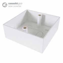 CONNEkT Gear 90-0101 placa de pared y cubierta de interruptor Blanco (Single Gang Back Box Surface Mount 32mm Deep - White)