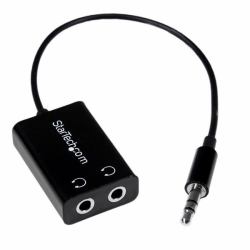 StarTech.com Adaptador Divisor Splitter de Auriculares Mini-Jack 3,5mm 3 pines Estéreo Macho a 2x Hembra (MINI JACK SPLITTER CABLE - .)