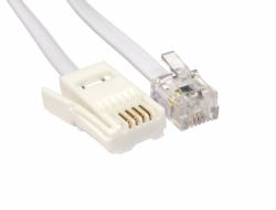 Cables Direct BT - RJ11 10m Blanco (CDL 10m Crossover RJ11 [M]-BT [M])