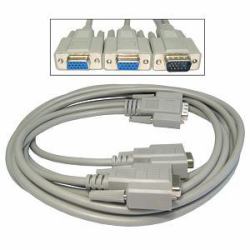 Cables Direct EX-088/1.8 cavo VGA 1,8 m VGA [D-Sub] Grigio (CDL 1.8m SVGA 1x M to 2x F Split)