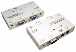 Cables Direct KVM-VGAXTAD moltiplicatore di rete Ricevitore e trasmettitore di rete Bianco (CDL SVGA Ext Over Cat5e with Audio)