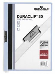 Durable Duraclip 30 archivador PVC Azul claro, Transparente (Durable DURACLIP 30 A4 Folder Blue [25])