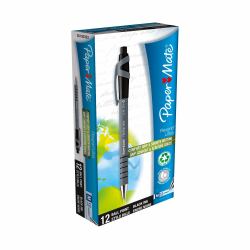 Papermate FlexGrip Ultra RT Negro Bolígrafo de punta retráctil con pulsador Medio 12 pieza[s] (Paper Mate S0190393 Flexgrip Ultra Retractable Ballpoint Pen 1mm Box of 12)