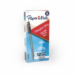 Papermate FlexGrip Ultra Negro Bolígrafo Medio 12 pieza[s] (Paper Mate S0190113 Flexgrip Ultra Capped Ballpoint Pen 1mm Black Ink Box of 12)