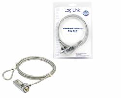 LogiLink Notebook Security Lock w/ Combination cable antirrobo 1,5 m (Notebook Combination Lock - w/ Combination - Warranty: 48M)