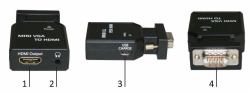 Microconnect MC-CONMVGAHM convertidor de señal de vídeo (Mini VGA to HDMI Converter - Mini VGA housing - with Audio Input, USB 5V Input - Warranty: 12M)