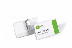 Durable Portanombres con pinza dentada 40 x 75 mm (Durable Crocodile Clip Badge 40x75mm [25])