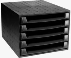 Exacompta 221014D cajonera para oficina Negro (Exacompta THE BOX Open Desktop Organiser ECOBlack Black)