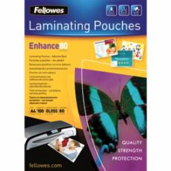 Fellowes 53022 plastificador 100 pieza[s] (Fellowes 53022 A4 80Mic Adhesive Backed Pouch 100pk)