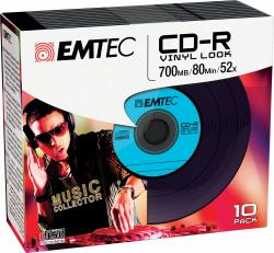 Emtec CD-R Vinyl Look 700 MB 10 pieza[s] (CD-R 700MB 10pcs 52x Vinyl - slim NEW PACKAGING - 27 - Warranty: 12M)