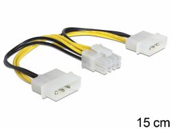 DeLOCK 83410 cable de alimentación interna 0,15 m (Delock ATX Stromadapter 2x 5.25" -> 8-pin [EPS])