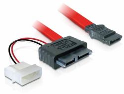 DeLOCK Cable SATA Slimline female + 2pin power > SATA cable de SATA 0,3 m SATA 13-pin SATA 7-pin + 2-pin Rojo (DeLOCK SATA Slimline ALL-in-One cable -)
