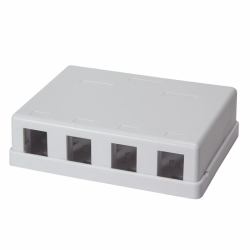 LogiLink NK4034 RJ-45 Blanco 1pieza[s] tapa de seguridad para enchufe (Keystone Surface Mount Box 4 - Port, white - Warranty: 12M)