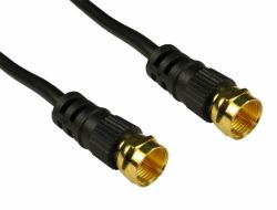 Cables Direct Coaxial F 20m cavo coassiale Nero (CDL 20m F Connector - Black)